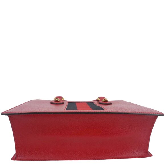 Gucci Animalier Leather Top Handle Crossbody Bag Red 431277 - Picture 10 of 13